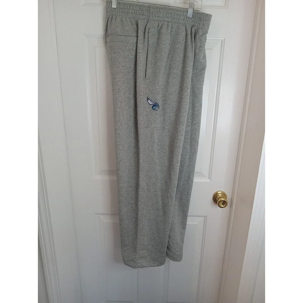 Jordan Pants Mens Med Grey  Charlotte Hornets Basketball Sweatpants Joggers Draw